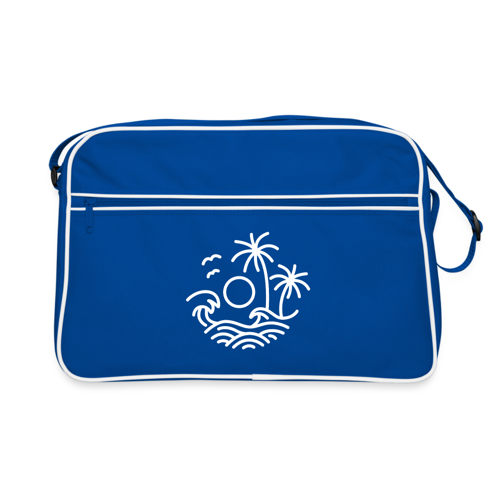 Retro Travel Bag – For Beach Goers with a Taste for Throwback Style - blue/white