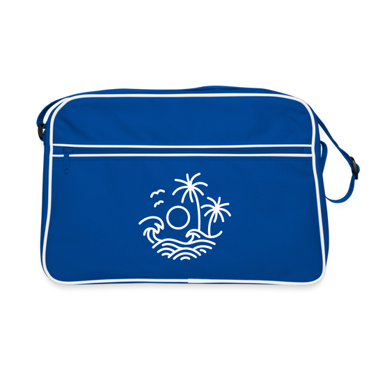 Retro Travel Bag – For Beach Goers with a Taste for Throwback Style - blue/white