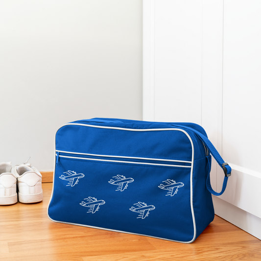 Retro Travel Bag – For Frequent Flyers with a Taste for Throwback Style - blue/white